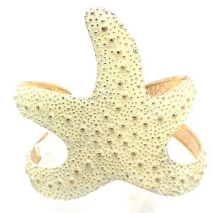 Creamy Beige Starfish Cuff Bracelet